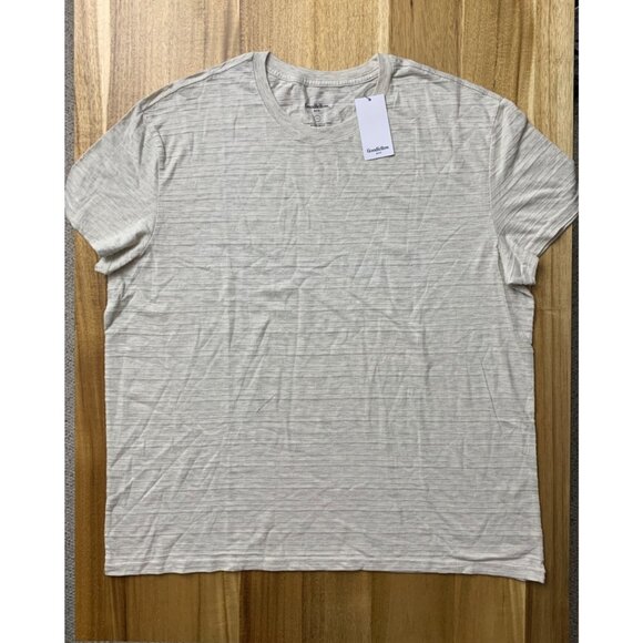Goodfellow & Co Mens Beige Striped Crewneck T-Shirt Casual Short Sleeve Size XXL - Picture 4 of 10